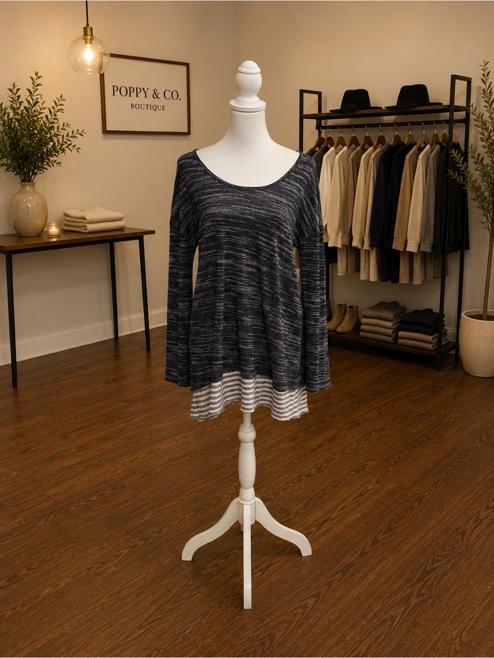 Umgee Layered Look Lightweight Sweater Top – Size Small NWT